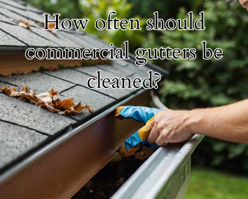 Focused gutter cleaning underway.