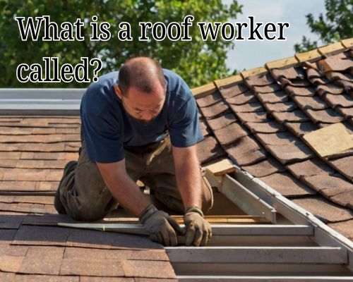 a roofer worker carefully