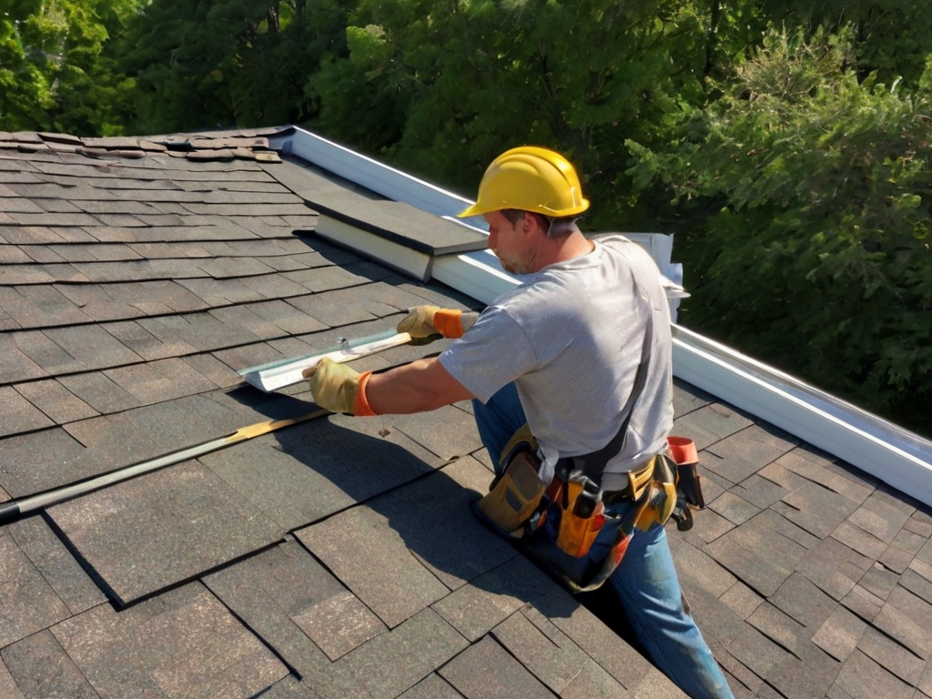 Expert roofing work in progress.