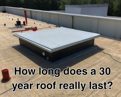 HVAC units on flat roof.