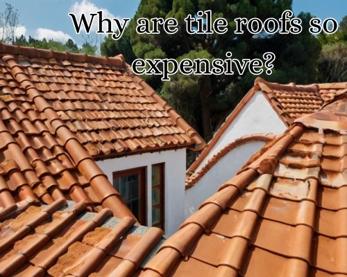 New tiles stacked on rooftop.