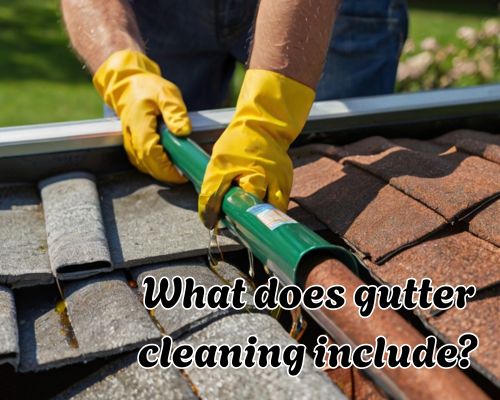 gutter cleaning on going