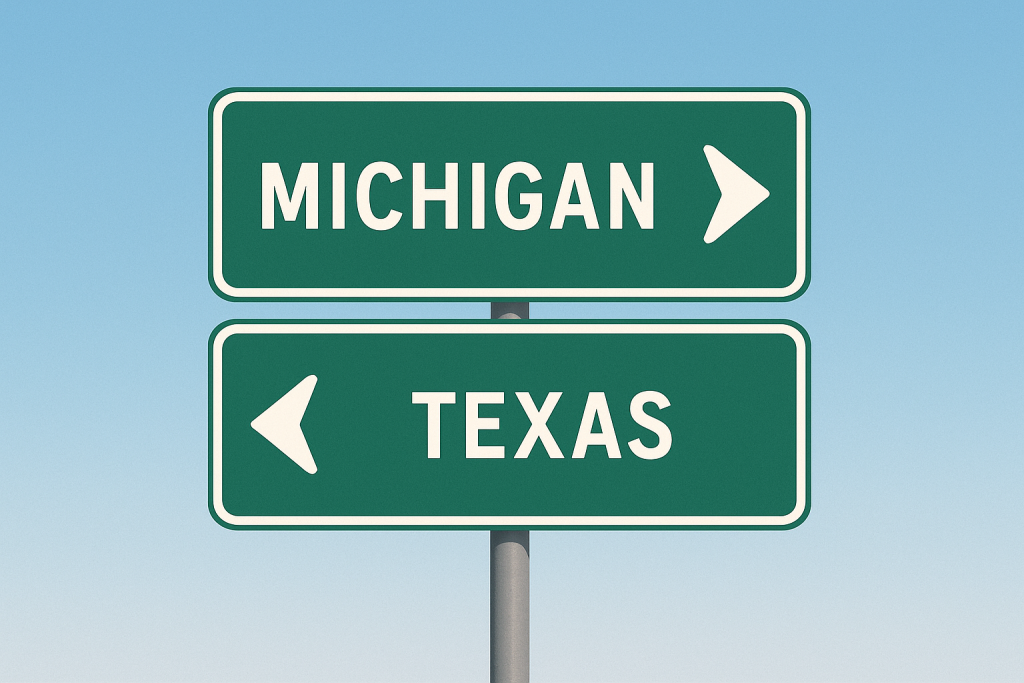 Michigan to Texas